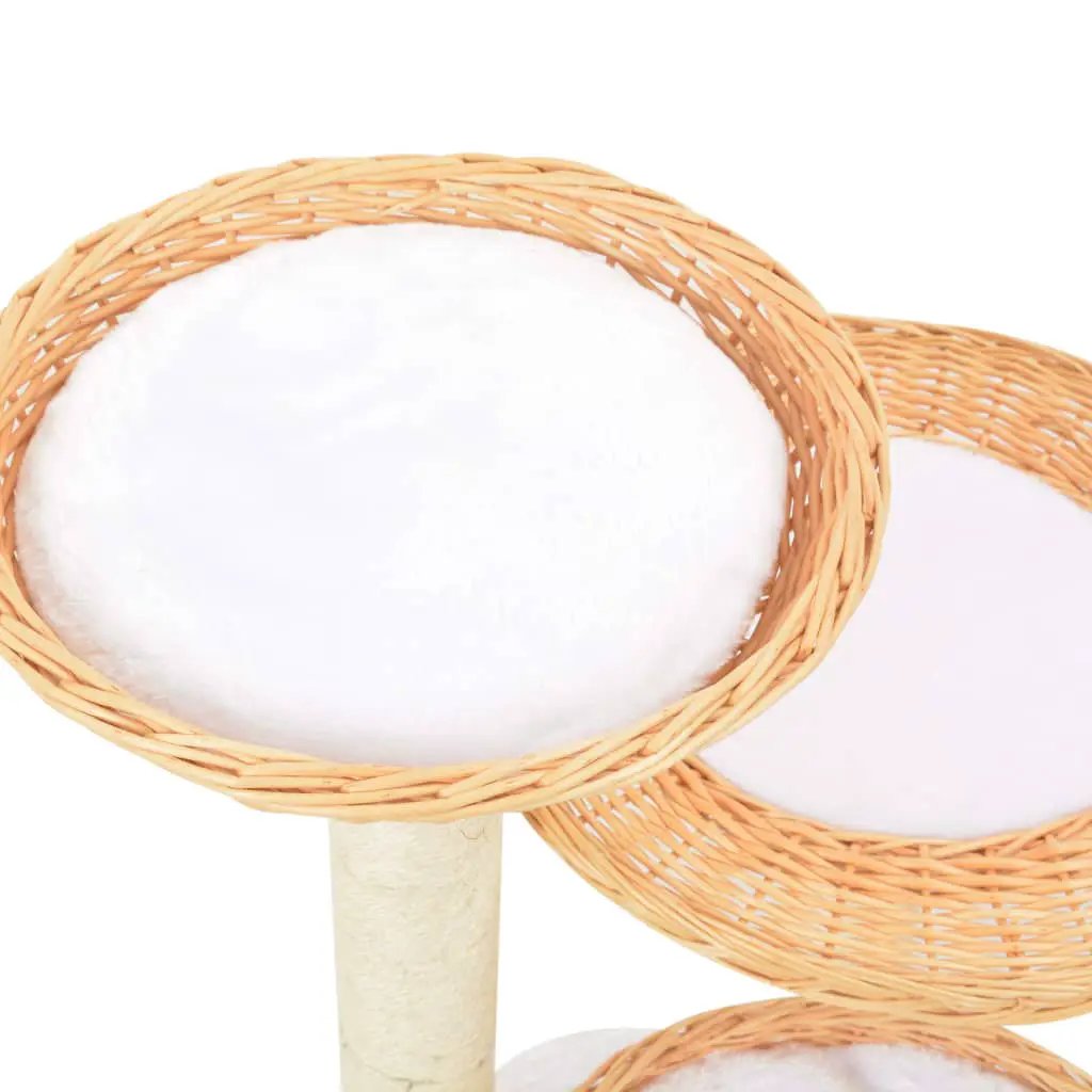 vidaXL vidaXL Cat Tree with Sisal Scratching Post Natural Willow Wood - Cat Tree