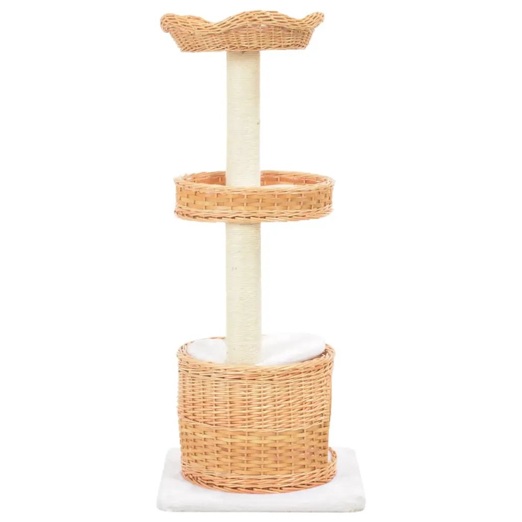 vidaXL vidaXL Cat Tree with Sisal Scratching Post Natural Willow Wood - Cat Tree