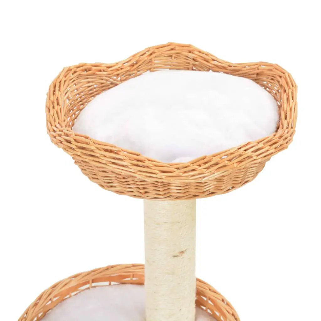 vidaXL vidaXL Cat Tree with Sisal Scratching Post Natural Willow Wood - Cat Tree