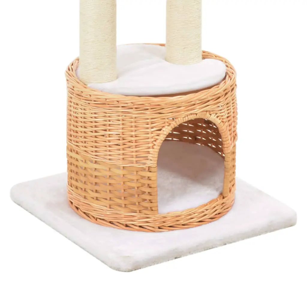 vidaXL vidaXL Cat Tree with Sisal Scratching Post Natural Willow Wood - Cat Tree