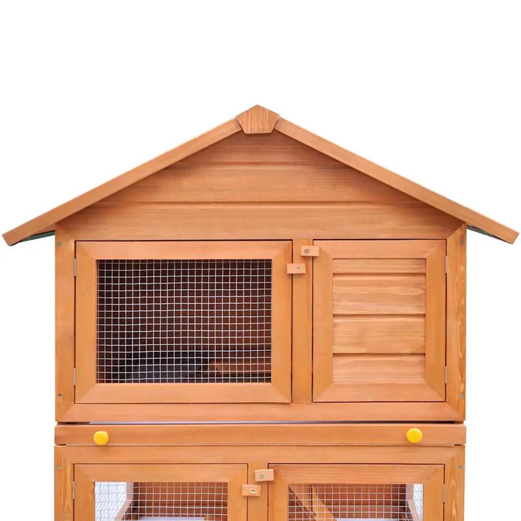 vidaXL Outdoor Rabbit Hutch Small Animal House Pet Cage 3 Layers Wood - from vidaXL