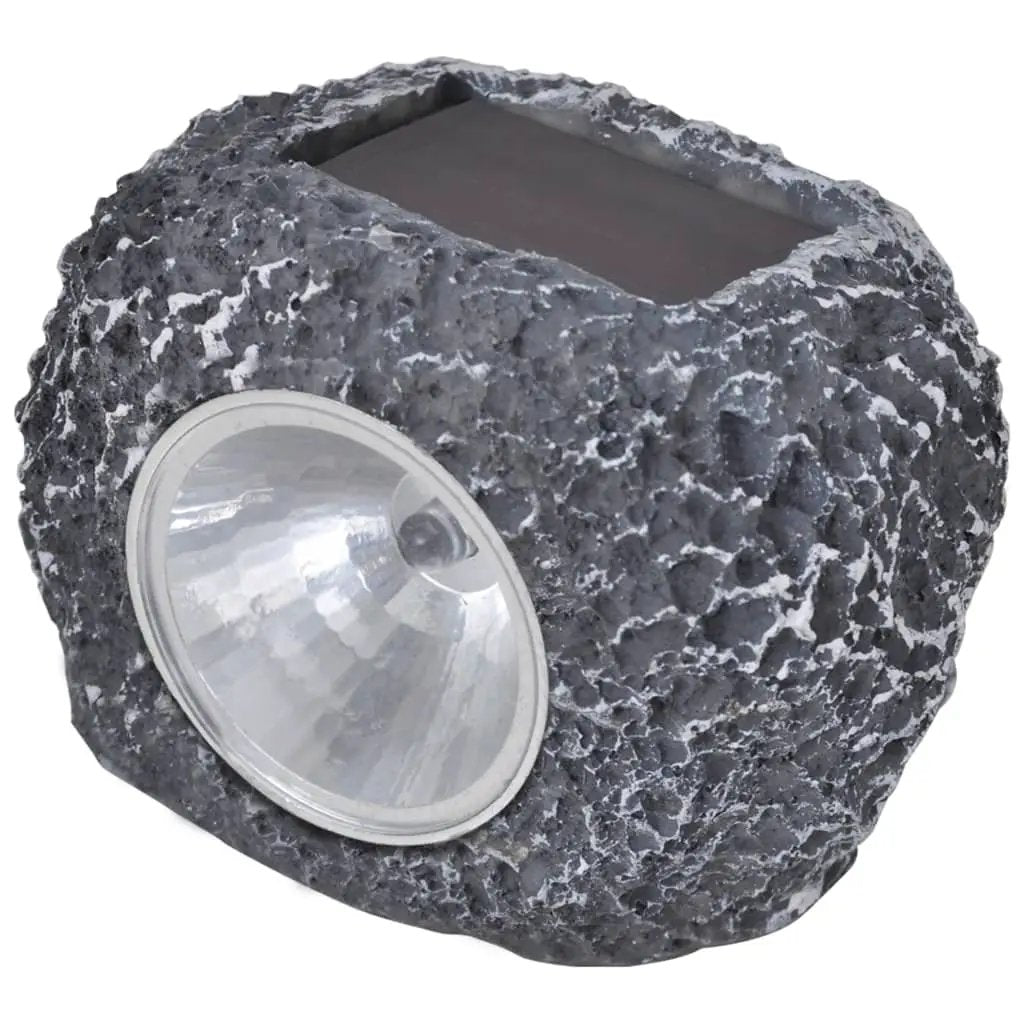 vidaXL Outdoor Solar Powered LED Spotlight Stone Shape 12 pcs - Spotlight