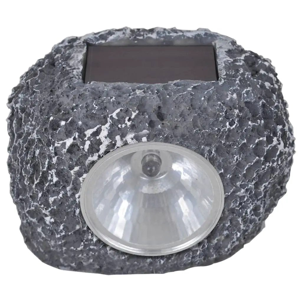 vidaXL Outdoor Solar Powered LED Spotlight Stone Shape 12 pcs - Spotlight