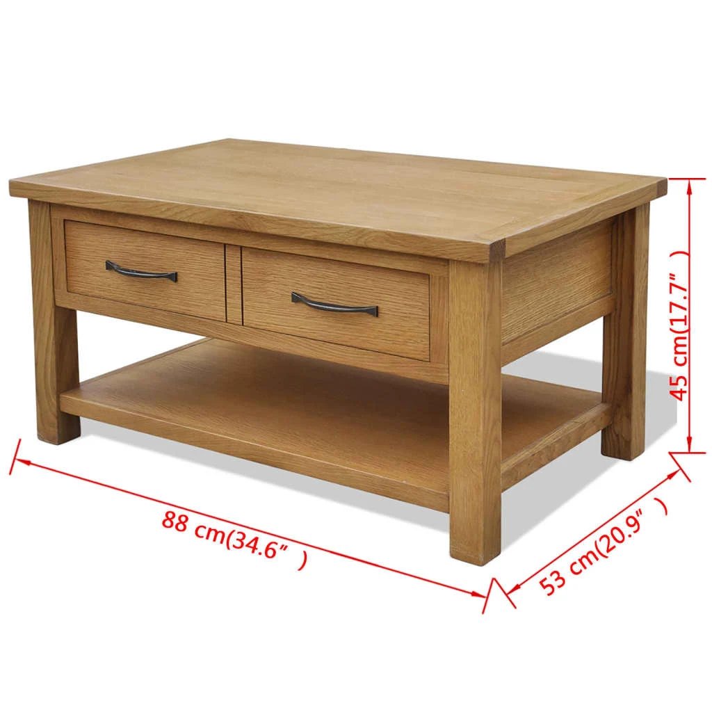 vidaXL VidaXL Oak Coffee Table 88x53x45 Cm Drawer - Coffee Table