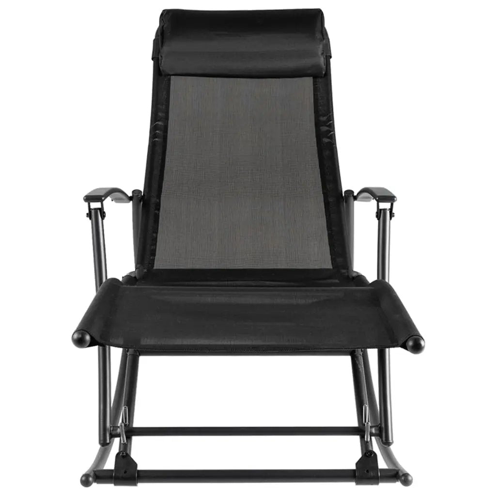vidaXL vidaXL Garden Rocking Chair Steel and Textilene Black - Garden Chairs
