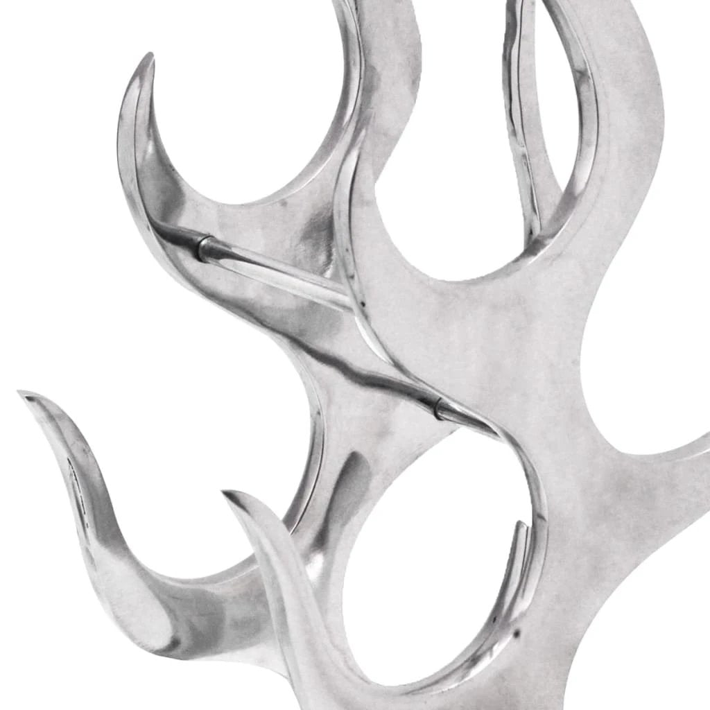 vidaXL vidaXL Wine Rack Flame Shape Aluminium Silver 9 Bottles - Wine Rack