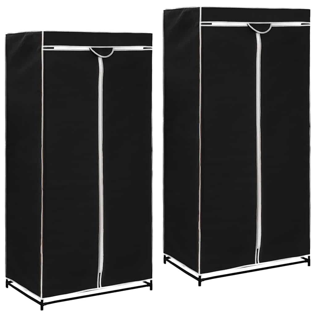 vidaXL vidaXL Wardrobes 2 pcs Black 75x50x160 cm - Wardrobe
