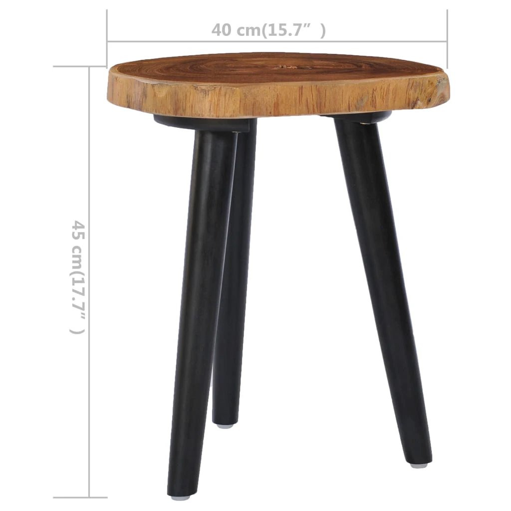 VidaXL Round Coffee Table 40x45 Cm Teak Root Top With Mango Wood Legs Rustic Living Room Decor by vidaXL