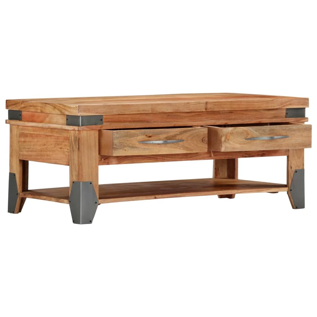 vidaXL VidaXL Coffee Table 110x52x45 Solid Acacia Rustic - Coffee Table