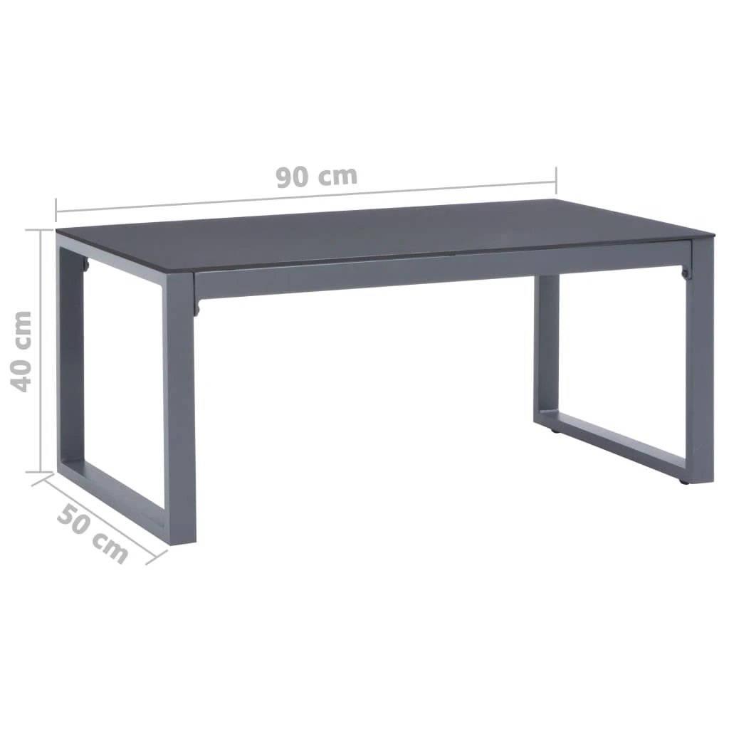 VidaXL Coffee Table 90x50x40 PowderCoated Patio by vidaXL