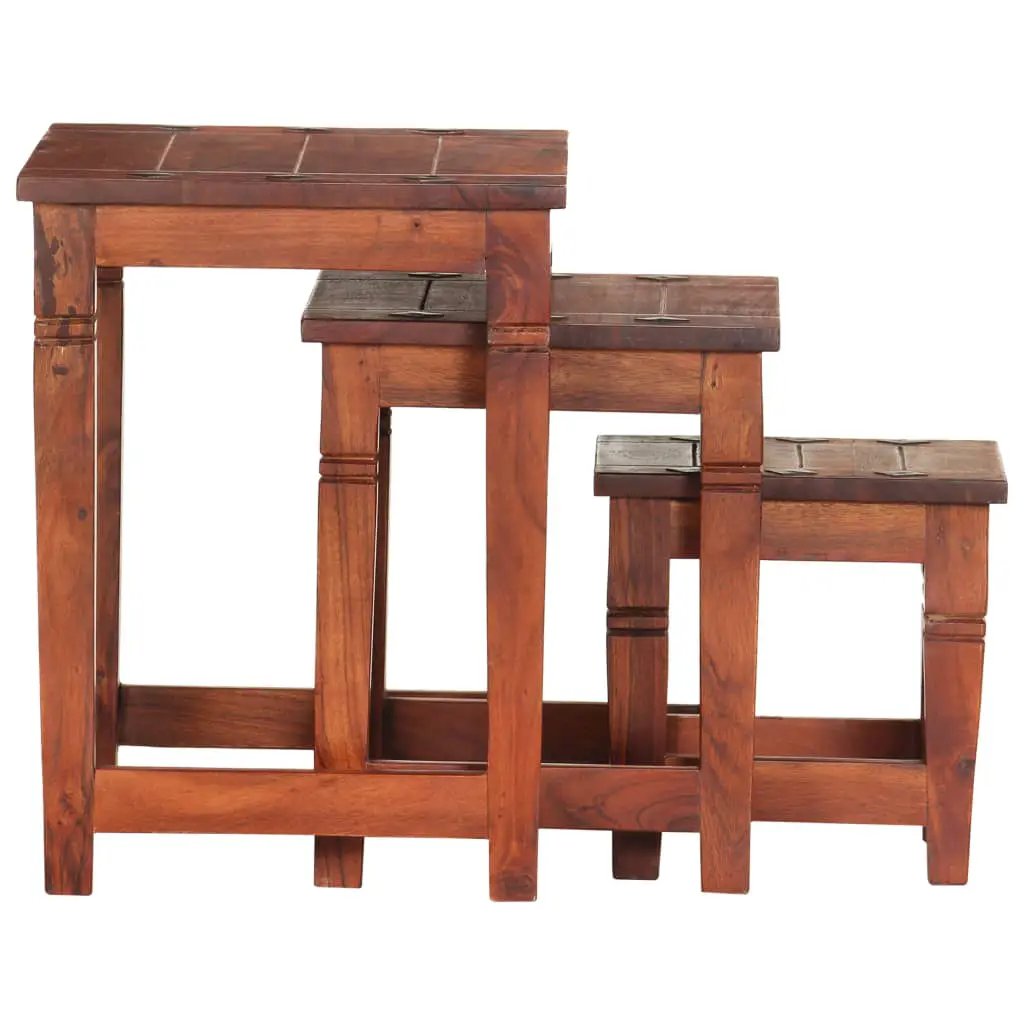 vidaXL vidaXL Nesting Tables 3 pcs Solid Acacia Wood - Nest of Tables