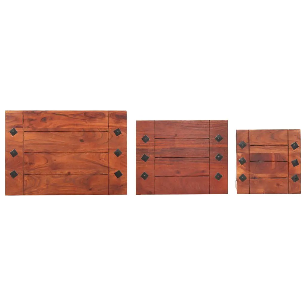 vidaXL vidaXL Nesting Tables 3 pcs Solid Acacia Wood - Nest of Tables
