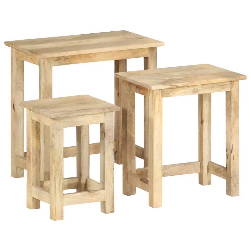 vidaXL vidaXL Nesting Tables 3 pcs Solid Mango Wood - Nest of Tables