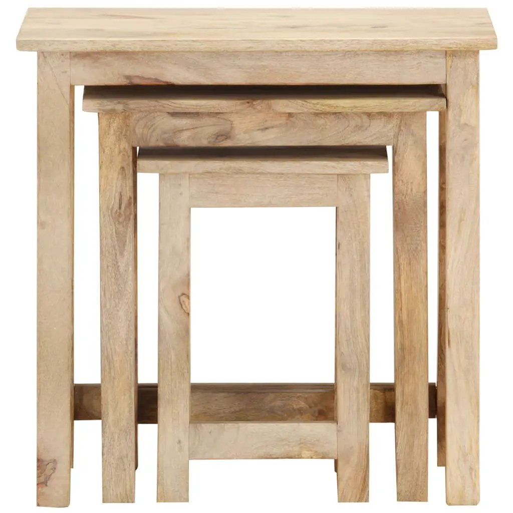 vidaXL vidaXL Nesting Tables 3 pcs Solid Mango Wood - Nest of Tables