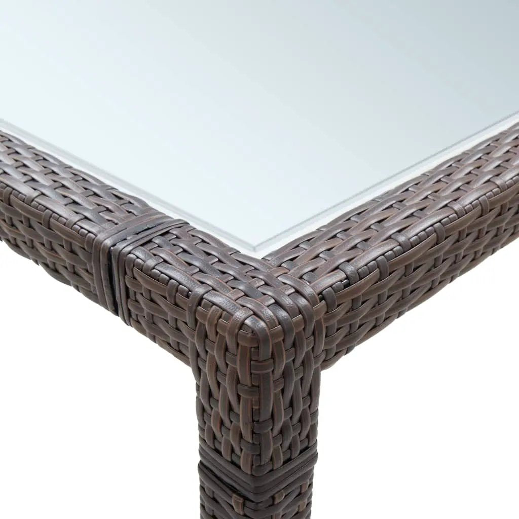vidaXL vidaXL Garden Dining Table Brown 200x200x74 cm Poly Rattan - Dining Table