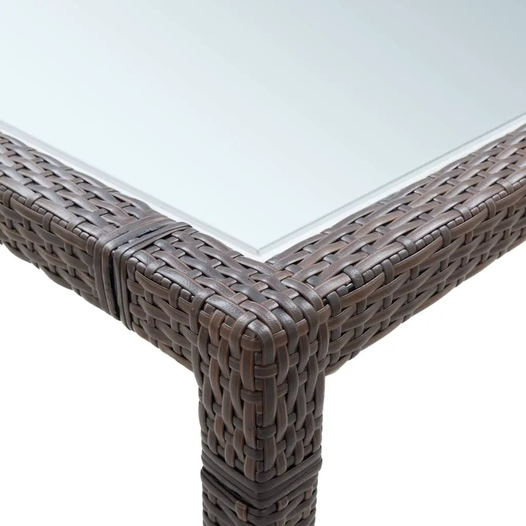vidaXL vidaXL Garden Dining Table Brown 200x200x74 cm Poly Rattan - Dining Table