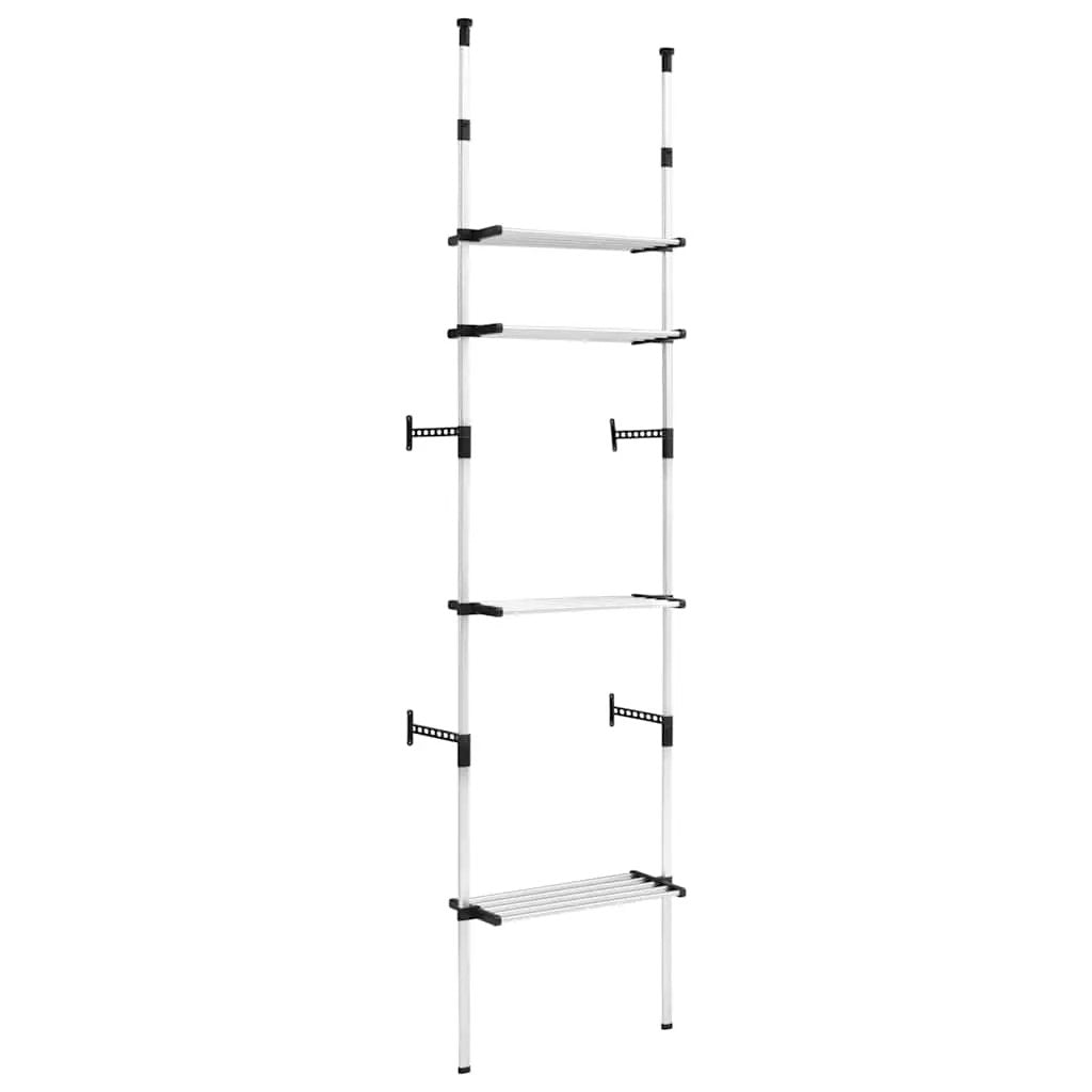 vidaXL vidaXL Telescopic Wardrobe System with Shelves Aluminium - Wardrobe