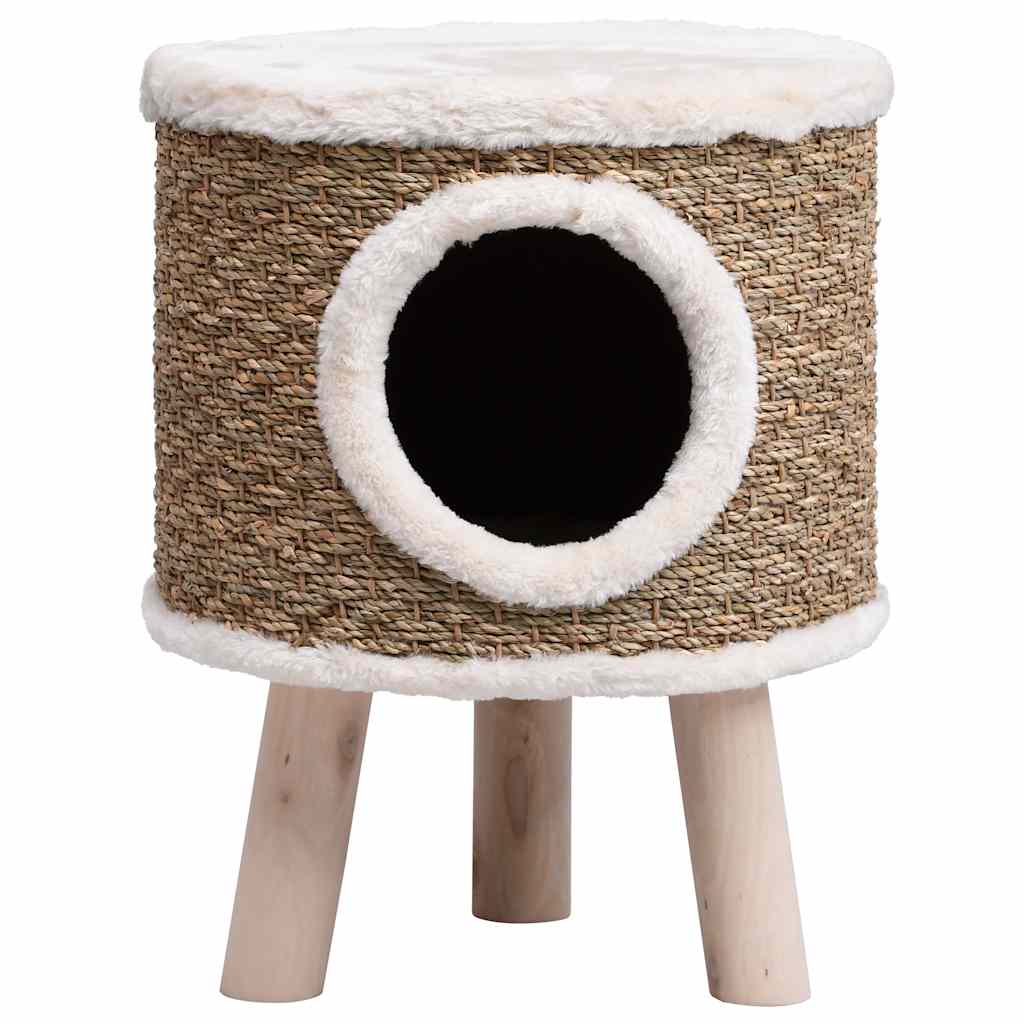 vidaXL vidaXL Cat House with Wooden Legs 41 cm Seagrass - Cat House