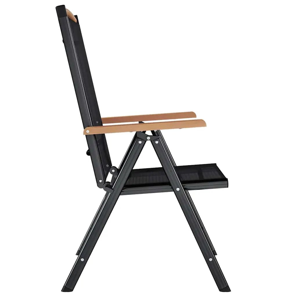 vidaXL vidaXL Folding Garden Chairs 6 pcs Textilene Black - Garden Chairs