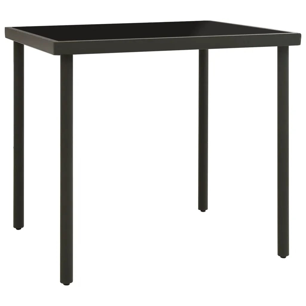 vidaXL vidaXL Outdoor Dining Table Anthracite 80x80x72 cm Glass and Steel - Dining Table