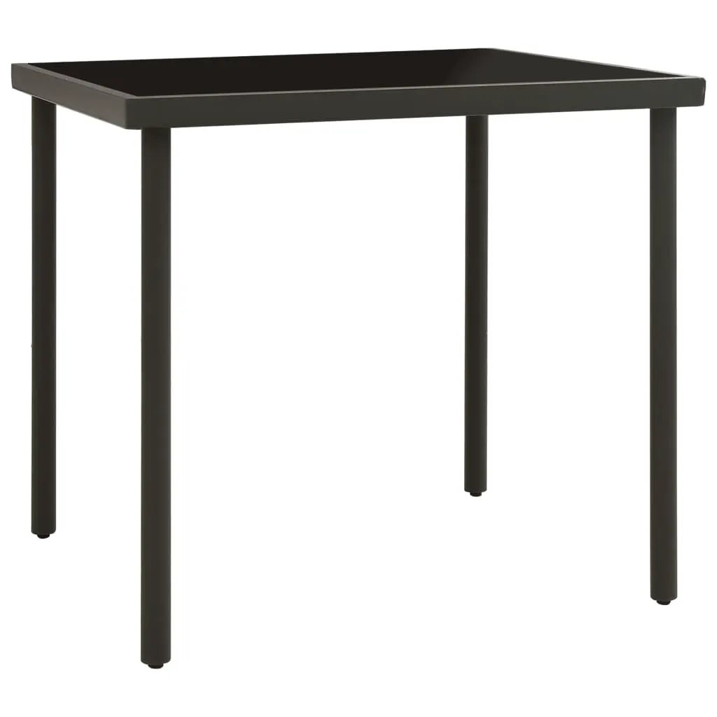 vidaXL vidaXL Outdoor Dining Table Anthracite 80x80x72 cm Glass and Steel - Dining Table