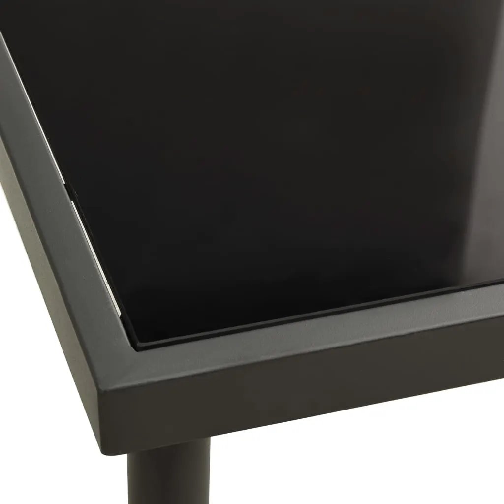 vidaXL vidaXL Outdoor Dining Table Anthracite 80x80x72 cm Glass and Steel - Dining Table