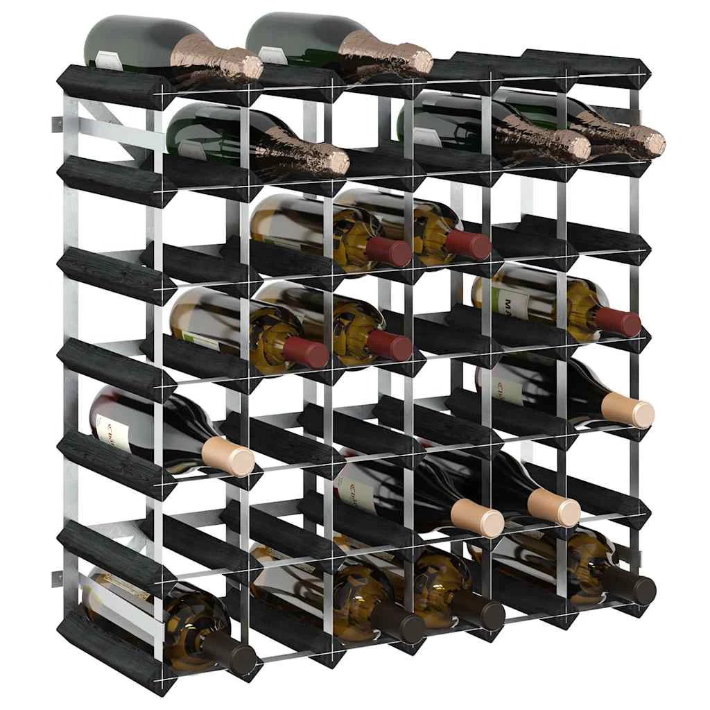 vidaXL vidaXL Wine Rack for 42 Bottles Black Solid Pine Wood - Wine Rack