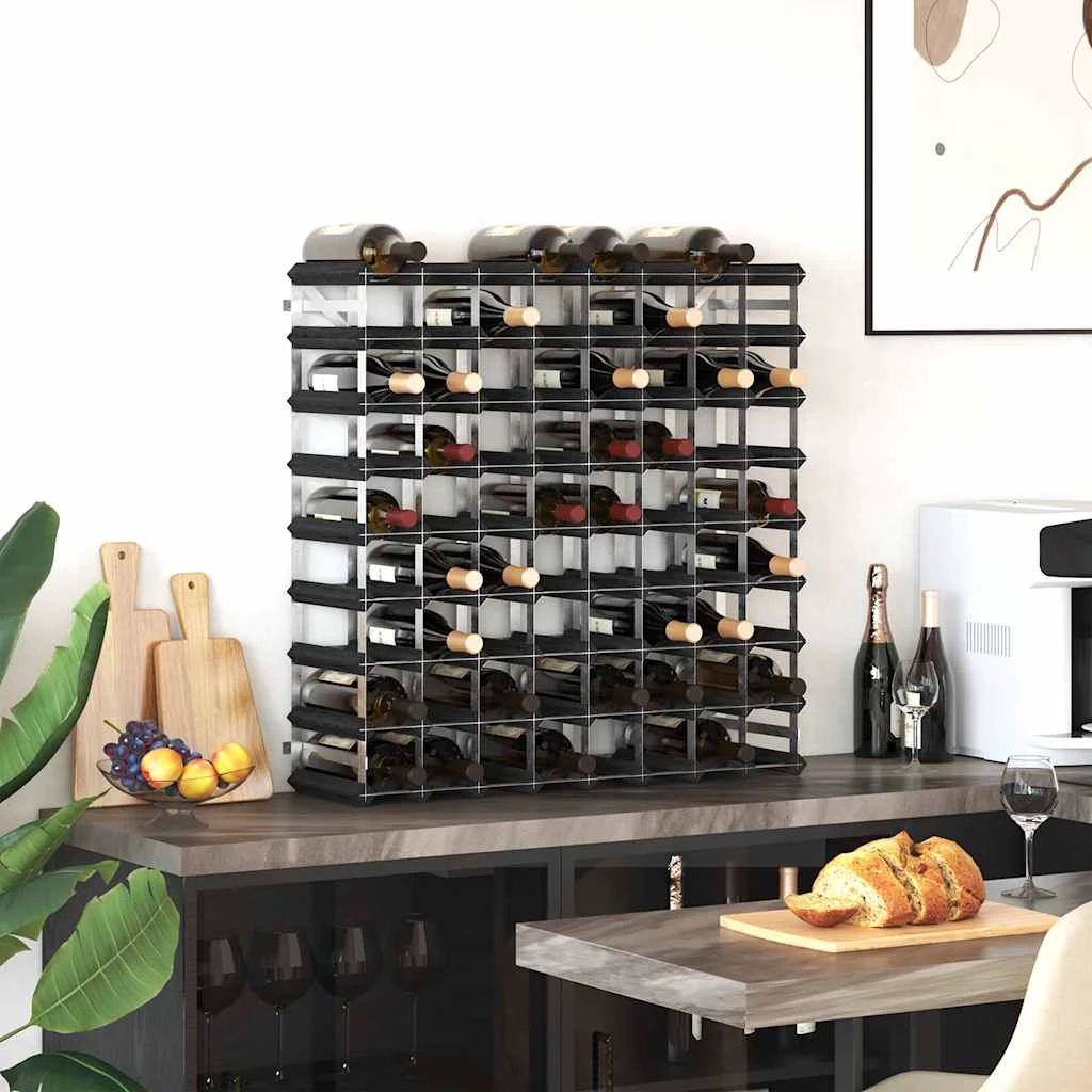 vidaXL vidaXL Wine Rack for 72 Bottles Black Solid Pine Wood - Wine Rack
