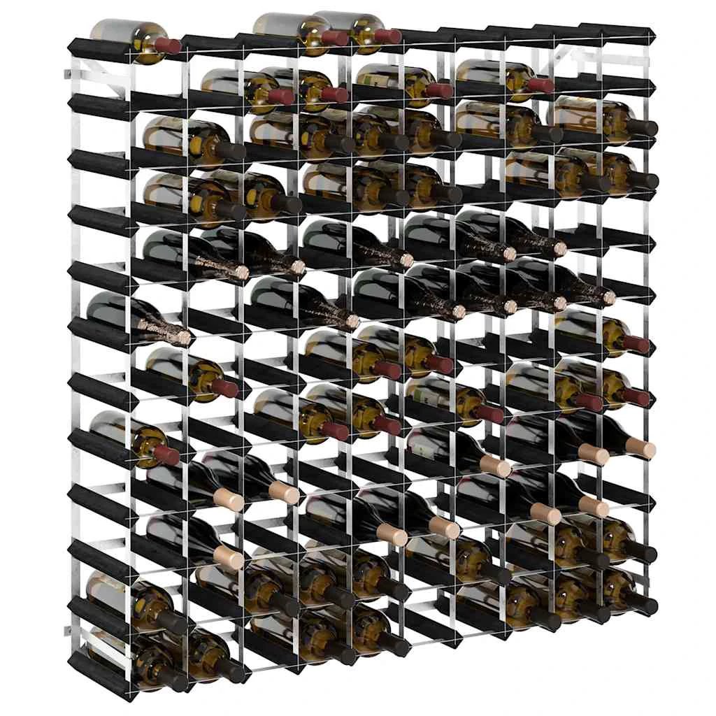 vidaXL vidaXL Wine Rack for 120 Bottles Black Solid Pine Wood - Wine Rack