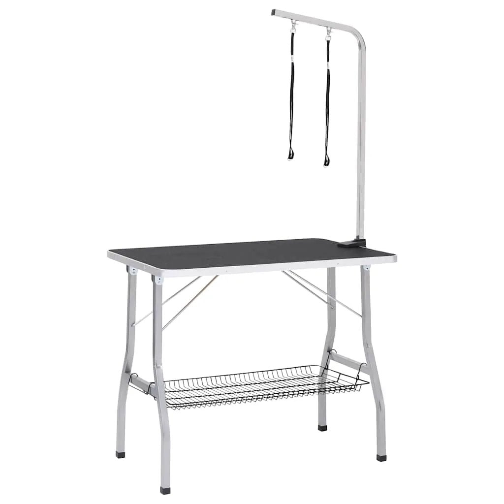 vidaXL Adjustable Dog Grooming Table with 2 Loops and Basket - from vidaXL