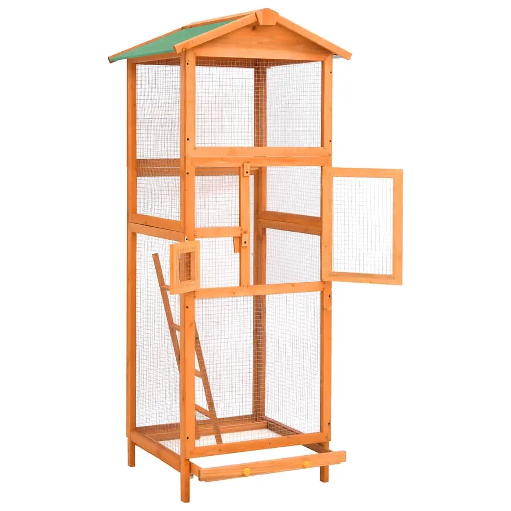 vidaXL vidaXL Bird Cage 68x62x166 cm Solid Firwood - Bird Cage