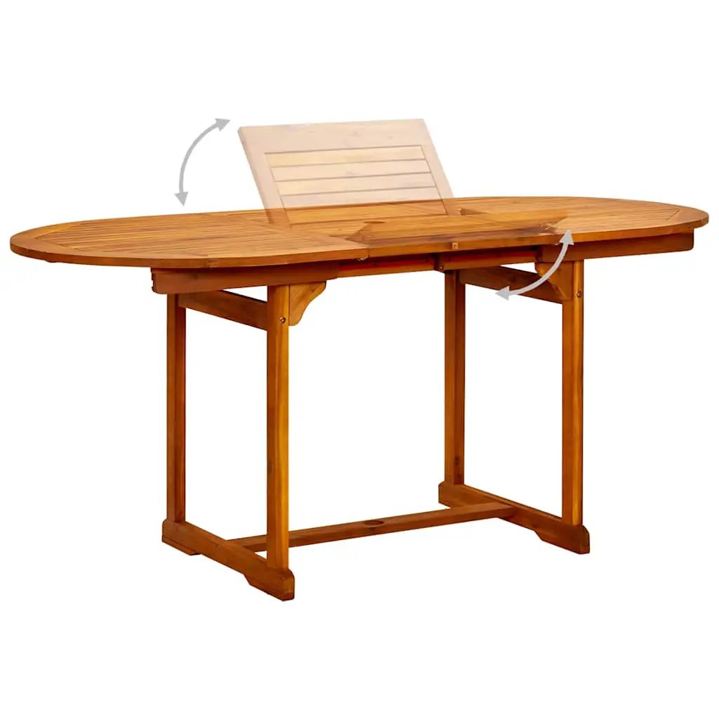 vidaXL vidaXL Garden Dining Table (120-170)x80x75 cm Solid Acacia Wood - Garden Table