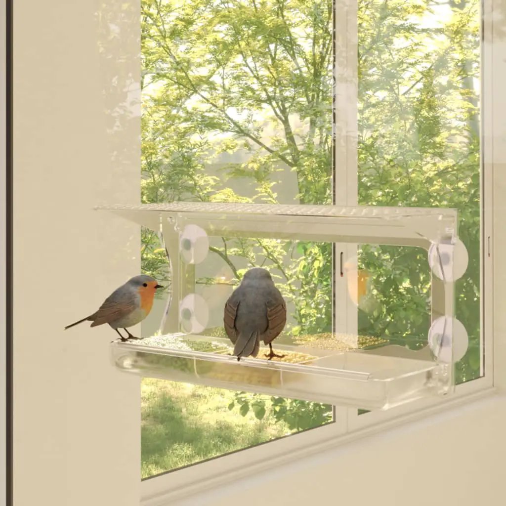 vidaXL vidaXL Window Bird Feeders 2 pcs Acrylic 30x12x15 cm - Bird Feeder