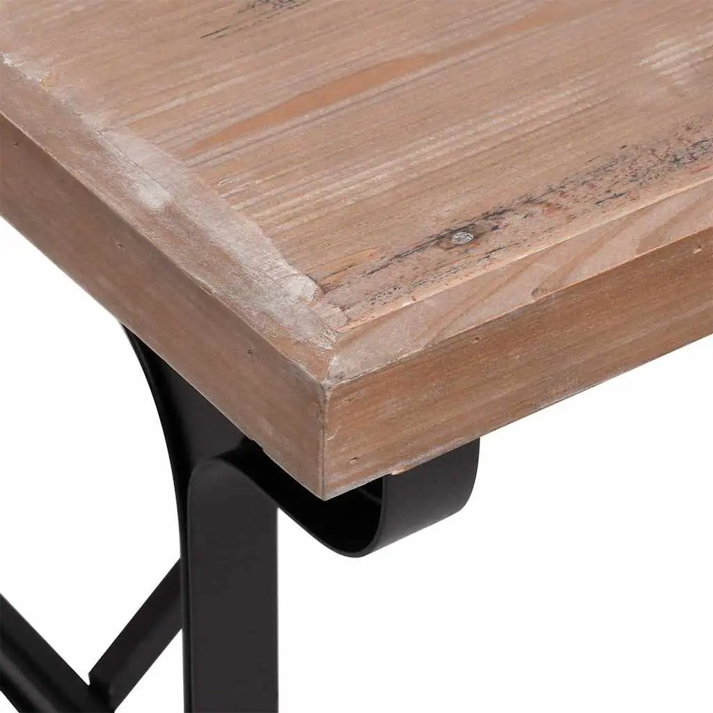 vidaXL vidaXL Dining Table 110x65x82 cm Solid Wood Fir and Iron - Dining Table