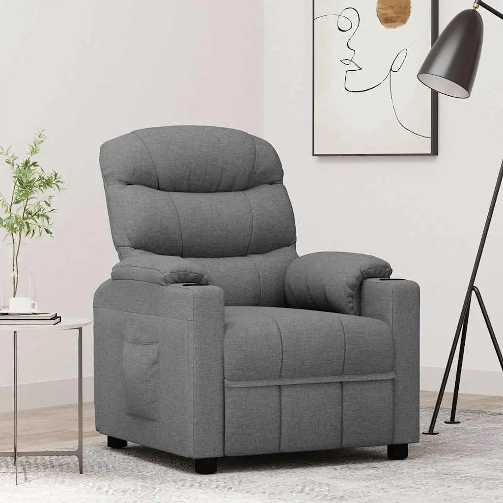 vidaXL Recliner Chair Light Grey Fabric - from vidaXL