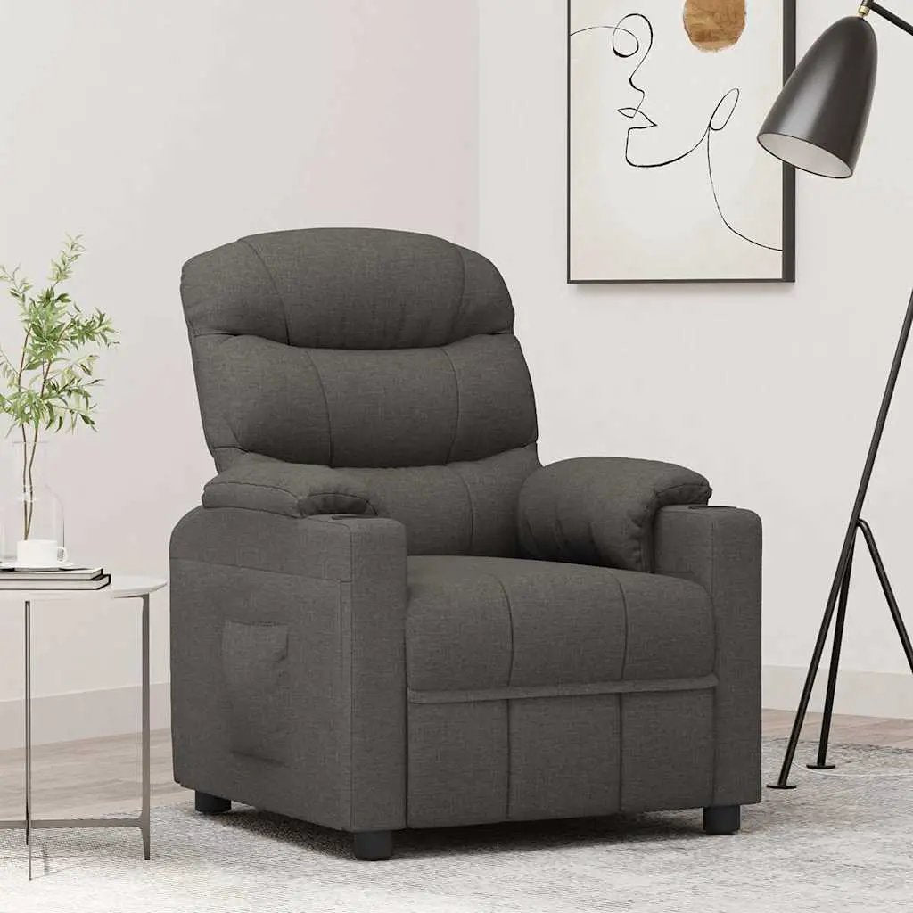 vidaXL Recliner Chair Dark Grey Fabric - from vidaXL