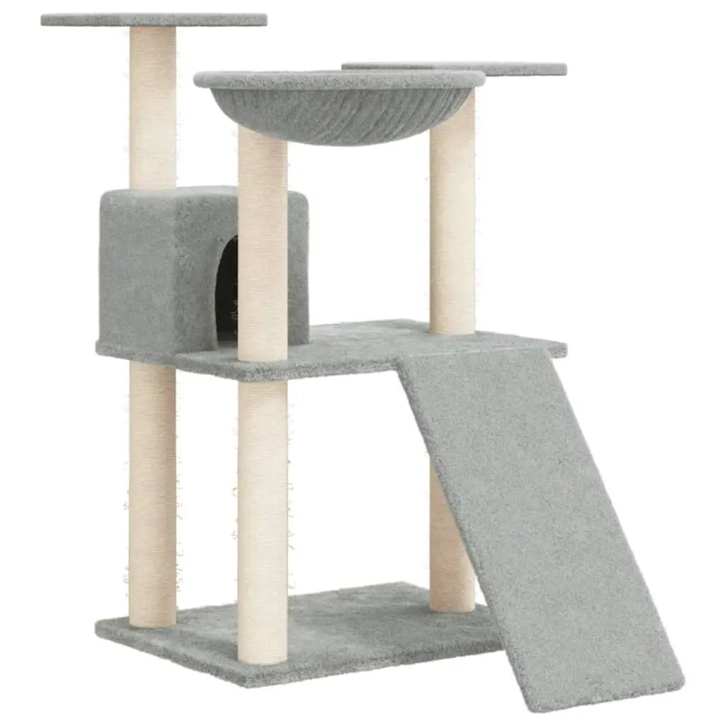 vidaXL vidaXL Cat Tree with Sisal Scratching Posts Light Grey 83 cm - Cat Tree