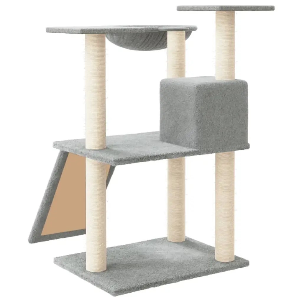 vidaXL vidaXL Cat Tree with Sisal Scratching Posts Light Grey 83 cm - Cat Tree