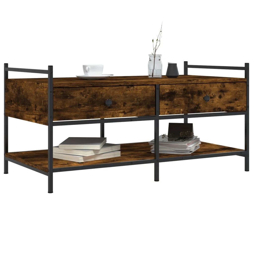 vidaXL VidaXL Coffee Table 99x50x50 Smoked Oak Lounge - Coffee Table