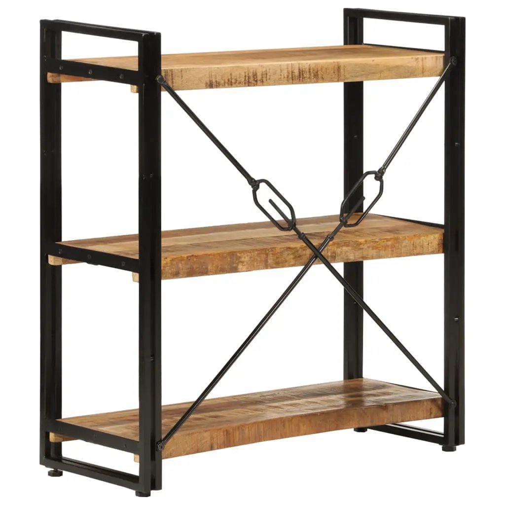 vidaXL vidaXL 3-Tier Bookcase 77x30x80 cm Solid Wood Mango and Iron - Bookcase