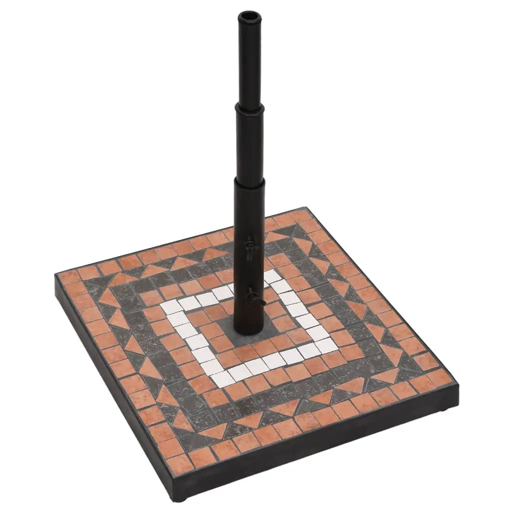 vidaXL vidaXL Parasol Base Terracotta and White Square 12 kg - Parasol