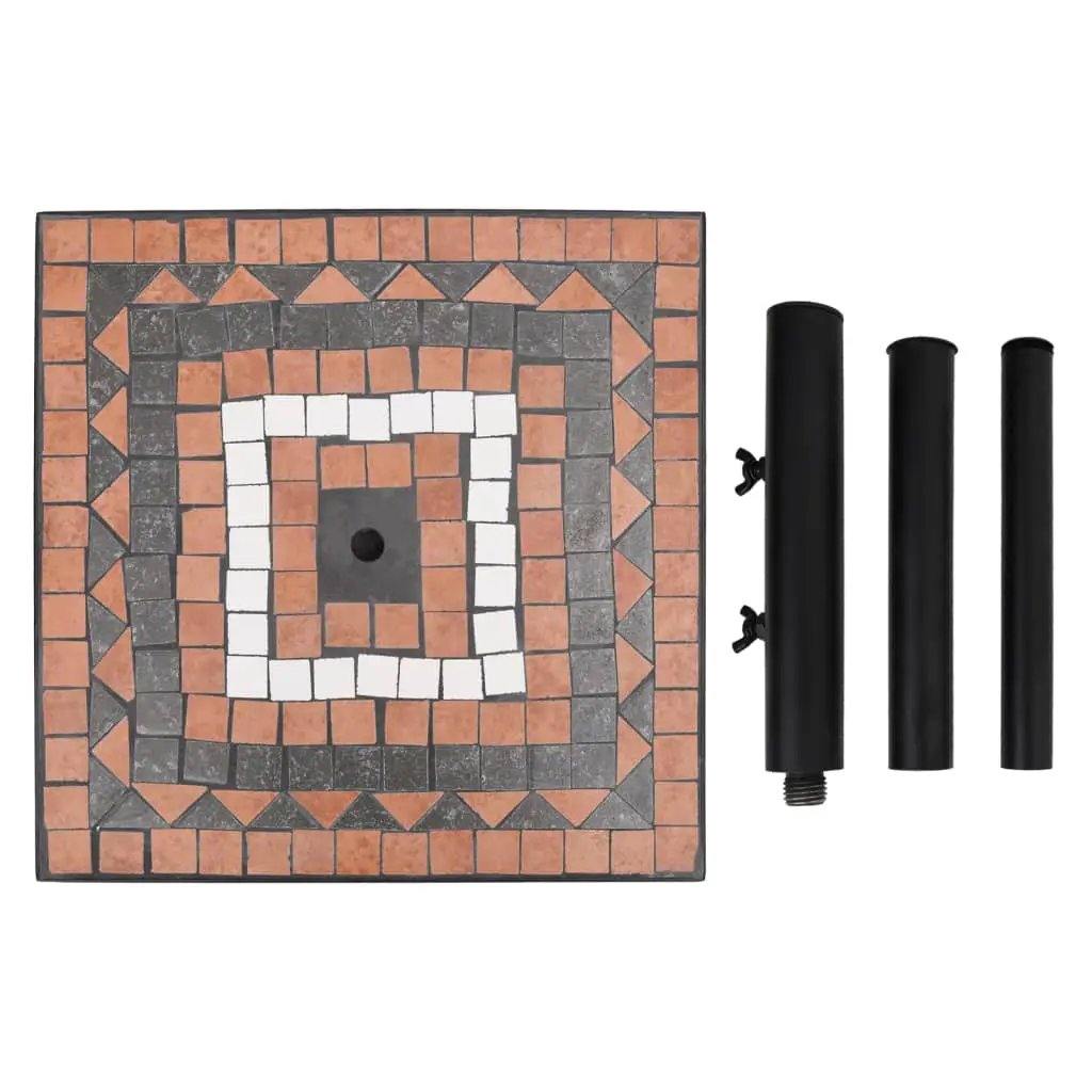 vidaXL vidaXL Parasol Base Terracotta and White Square 12 kg - Parasol