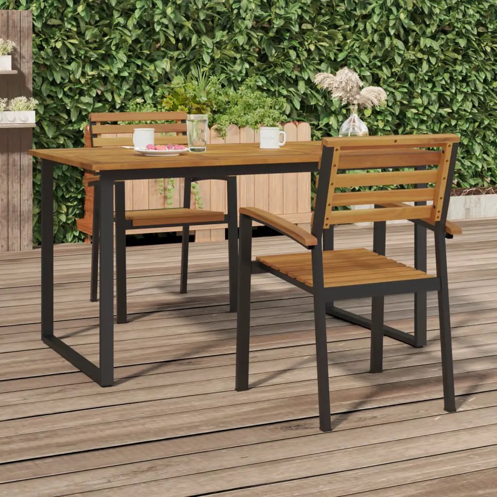 vidaXL vidaXL Stackable Garden Chairs 2 pcs Solid Wood Acacia and Metal - Garden Chairs