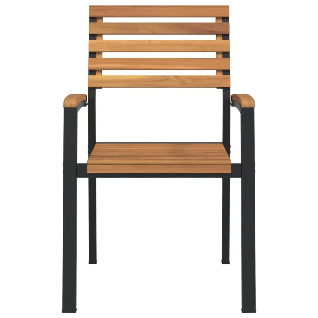 vidaXL vidaXL Stackable Garden Chairs 4 pcs Solid Wood Acacia and Metal -