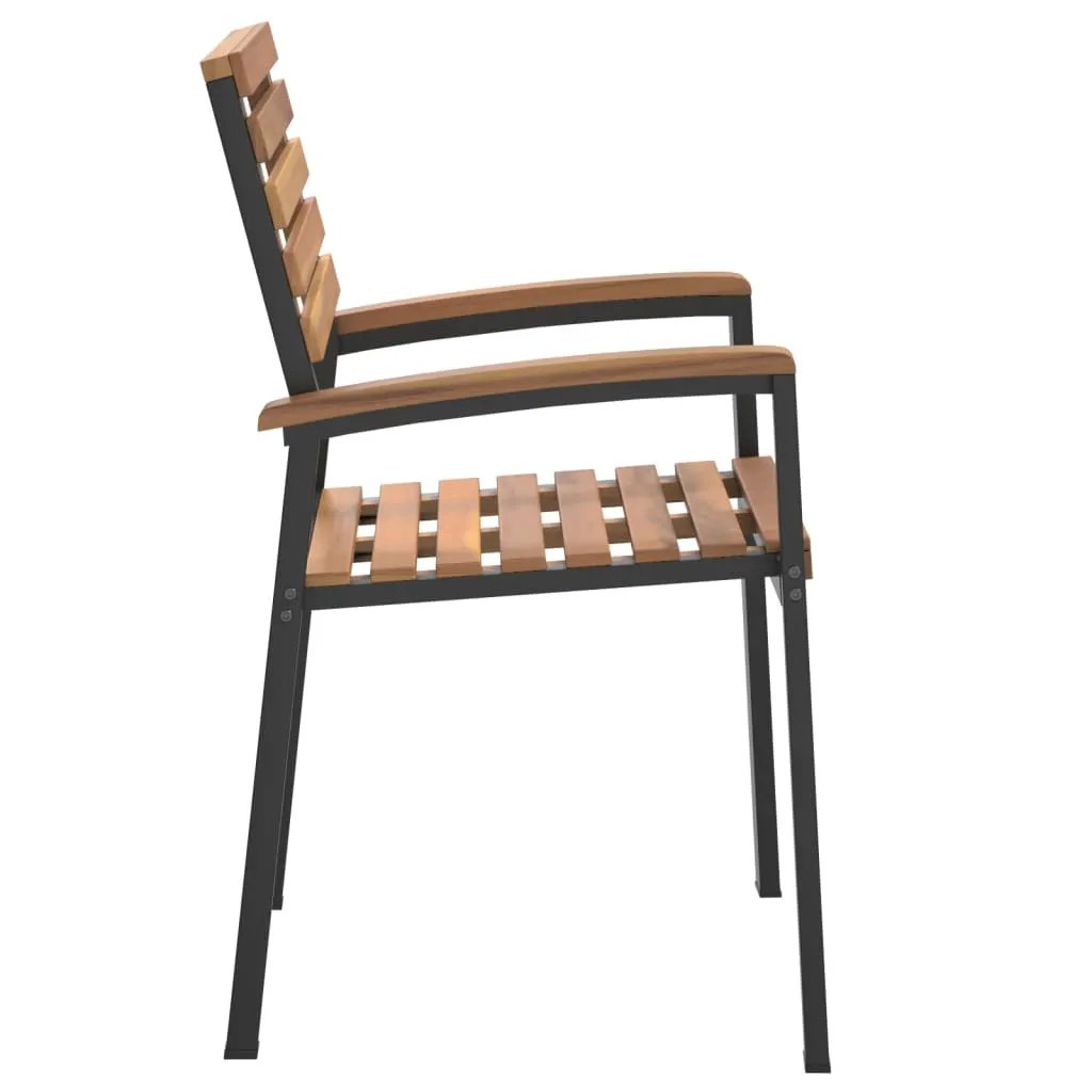 vidaXL vidaXL Stackable Garden Chairs 4 pcs Solid Wood Acacia and Metal -