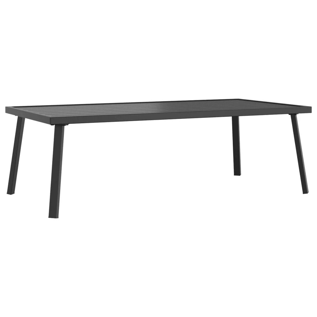 VidaXL Garden Coffee Table 110x55x35 cm Anthracite Slatted Steel Outdoor Weatherproof Patio Furniture by vidaXL