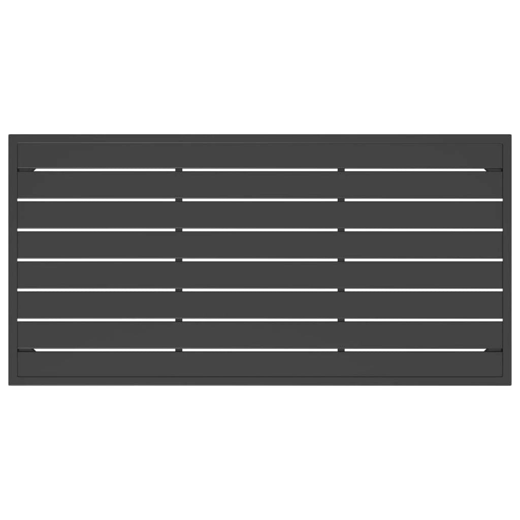 VidaXL Garden Coffee Table 110x55x35 cm Anthracite Slatted Steel Outdoor Weatherproof Patio Furniture by vidaXL