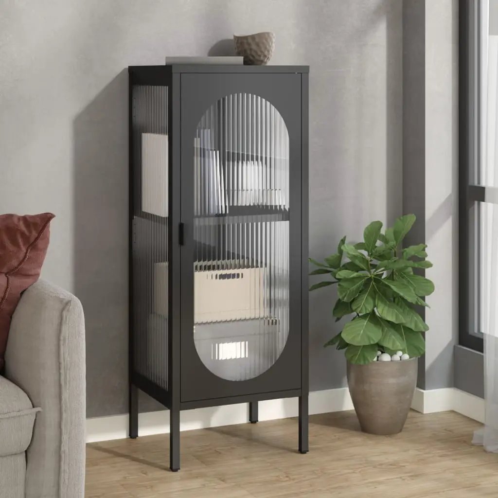 vidaXL vidaXL Sideboard Black 40x35x105 cm Glass and Steel - Sideboard