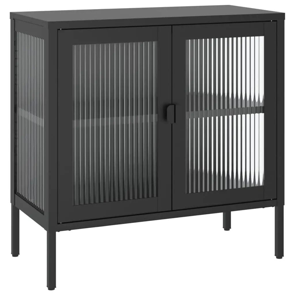 vidaXL vidaXL Sideboard Black 70x35x70 cm Glass and Steel - Sideboard