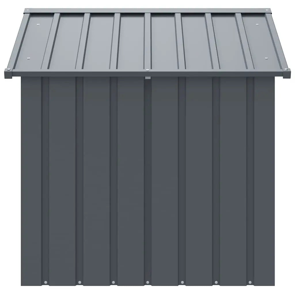 vidaXL Dog House with Roof Black 117x103x102 cm Galvanised Steel - from vidaXL